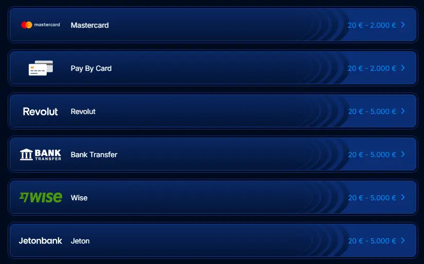 Einzahlungsmethoden im Boomerang Bet Casino